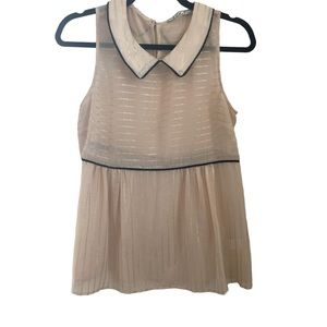 Chloe K Beige Sleeveless Blouse - M